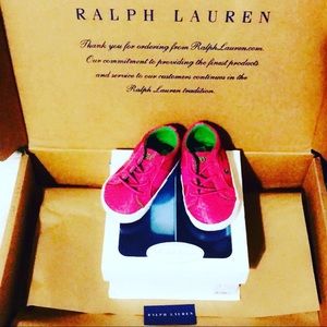 Ralph Lauren Infant Fuchsia & Green Sneakers 3C
